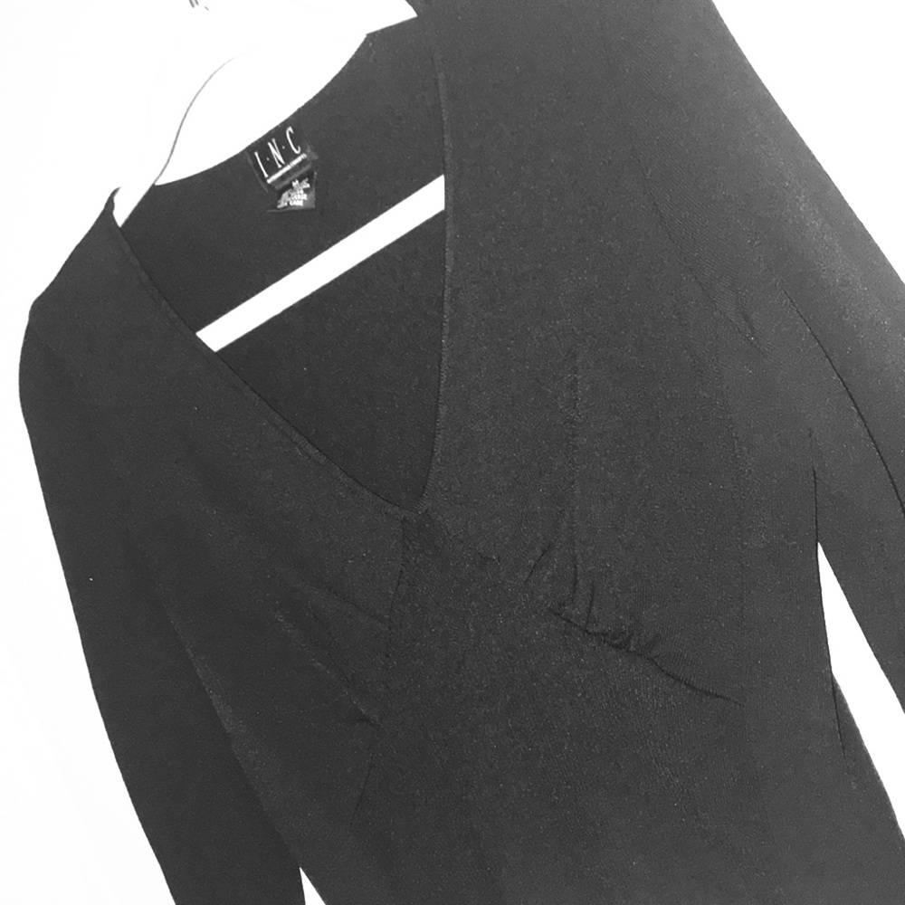 I.N.C V Neck Silky Knit Top